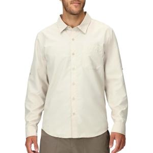 imageMARMOT Mens Aerobora Long Sleeve ButtonDown Shirt  Lightweight Packable QuickDrying UPF ProtectionBirch Bark