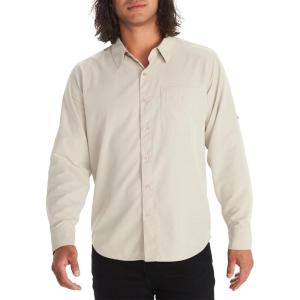 imageMARMOT Mens Aerobora Long Sleeve ButtonDown Shirt  Lightweight Packable QuickDrying UPF ProtectionSandbar