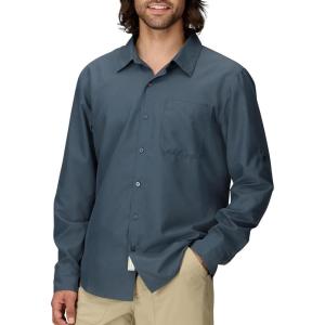 imageMARMOT Mens Aerobora Long Sleeve ButtonDown Shirt  Lightweight Packable QuickDrying UPF ProtectionThunderhead