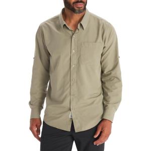 imageMARMOT Mens Aerobora Long Sleeve ButtonDown Shirt  Lightweight Packable QuickDrying UPF ProtectionVetiver