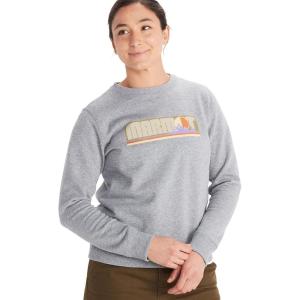imageMARMOT Womens Montane Crew Sweatshirt  Screen Printed Graphic on Warm Breathable EcoFriendly CottonPoly BlendGrey Heather