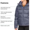 imageMARMOT Womens Guides Down Puffer Jacket with Hood 700fill InsulatedSteel Onyx