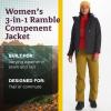 imageMARMOT Womens Ramble 3in1 Component Jacket  Recycled Waterproof Shell with Hood and Removable Insulated Thermal R LinerBlack
