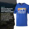 imageMARMOT Mens MMW Gradient ShortSleeve Tee  Screen Printed Graphic on Soft Breathable EcoFriendly CottonPoly BlendTrail Blue