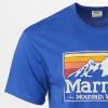 imageMARMOT Mens MMW Gradient ShortSleeve Tee  Screen Printed Graphic on Soft Breathable EcoFriendly CottonPoly BlendTrail Blue
