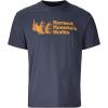 imageMARMOT Mens MMW ShortSleeve Tee  Screen Printed Graphic on Soft Breathable EcoFriendly CottonPoly BlendThunderhead