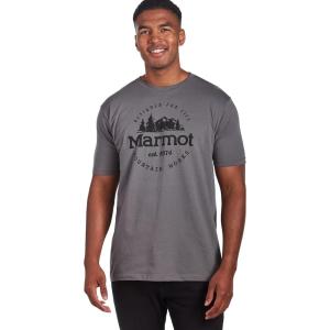 imageMARMOT Mens Logo TShirts  Printed Graphic on Cotton TeeCulebra Peak Charcoal