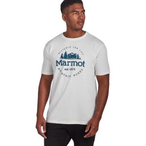 imageMARMOT Mens Logo TShirts  Printed Graphic on Cotton TeeCulebra Peak White