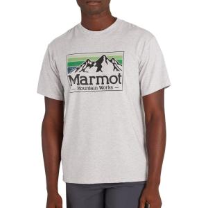 imageMARMOT Mens MMW Gradient ShortSleeve Tee  Screen Printed Graphic on Soft Breathable EcoFriendly CottonPoly BlendLight Grey Heather