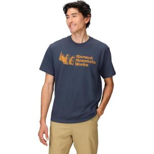 imageMARMOT Mens MMW ShortSleeve Tee  Screen Printed Graphic on Soft Breathable EcoFriendly CottonPoly BlendThunderhead