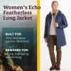 imageMARMOT Womens Echo Featherless Long Jacket  MidThigh Lightweight DownAlternative Puffer with HoodArctic Navy Shiny