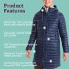 imageMARMOT Womens Echo Featherless Long Jacket  MidThigh Lightweight DownAlternative Puffer with HoodArctic Navy Shiny