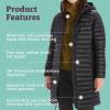imageMARMOT Womens Echo Featherless Long Jacket  MidThigh Lightweight DownAlternative Puffer with HoodBlack Shiny