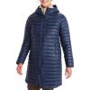 imageMARMOT Womens Echo Featherless Long Jacket  MidThigh Lightweight DownAlternative Puffer with HoodArctic Navy Shiny  Latest Collection