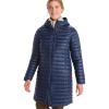 imageMARMOT Womens Echo Featherless Long Jacket  MidThigh Lightweight DownAlternative Puffer with HoodArctic Navy Shiny