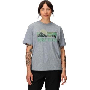 imageMARMOT Womens Coastal ShortSleeve TShirt  Screen Printed Graphic on Soft Breathable EcoFriendly CottonPoly BlendGrey Heather