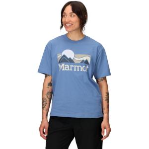 imageMARMOT Womens Coastal ShortSleeve TShirt  Screen Printed Graphic on Soft Breathable EcoFriendly CottonPoly BlendRain Cloud
