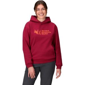 imageMARMOT Womens Marmot for Life Hoody  Hooded Sweatshirt with Screen Printed Graphic DoubleLayer Hood and Kangaroo PocketRed Mulberry