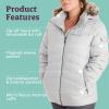 imageMARMOT Womens Ithaca Jacket  700Fill DownInsulated WaterResistant Coat with ZipOff Hood and Removable Fur RuffGlacier Grey
