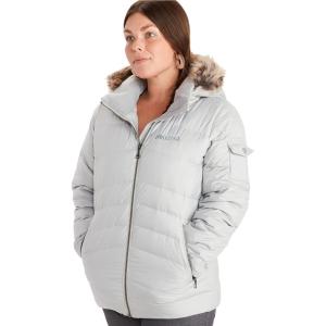imageMARMOT Womens Ithaca Jacket  700Fill DownInsulated WaterResistant Coat with ZipOff Hood and Removable Fur RuffGlacier Grey