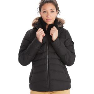 imageMARMOT Womens Ithaca Jacket  700Fill DownInsulated WaterResistant Coat with ZipOff Hood and Removable Fur RuffJet Black