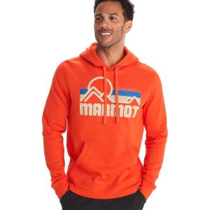 imageMARMOT Mens Coastal Hoody  Hooded Sweatshirt with Screen Printed Graphic Jersey Lined Hood and Kangaroo PocketRed Sun