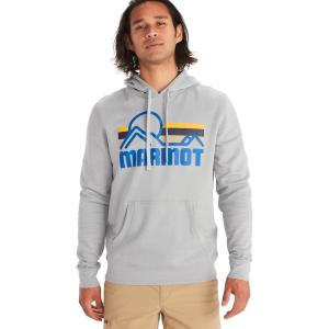 imageMARMOT Mens Coastal Hoody  Hooded Sweatshirt with Screen Printed Graphic Jersey Lined Hood and Kangaroo PocketSleet Heather