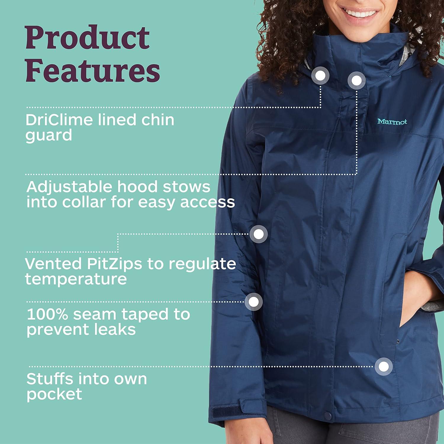 imageMARMOT Womens PreCip Rain Jacket  Lightweight WaterproofArctic Navy