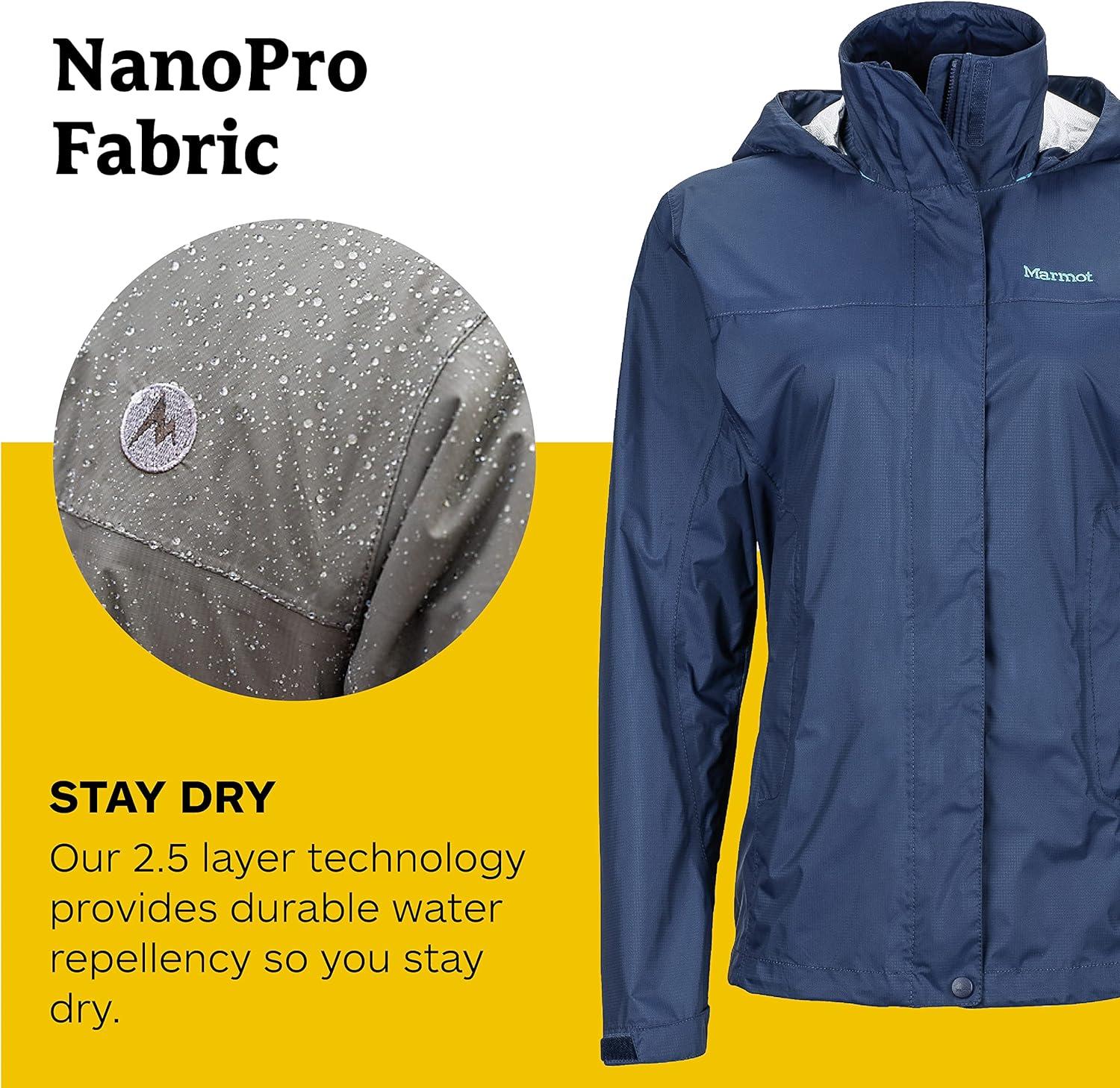 imageMARMOT Womens PreCip Rain Jacket  Lightweight WaterproofArctic Navy