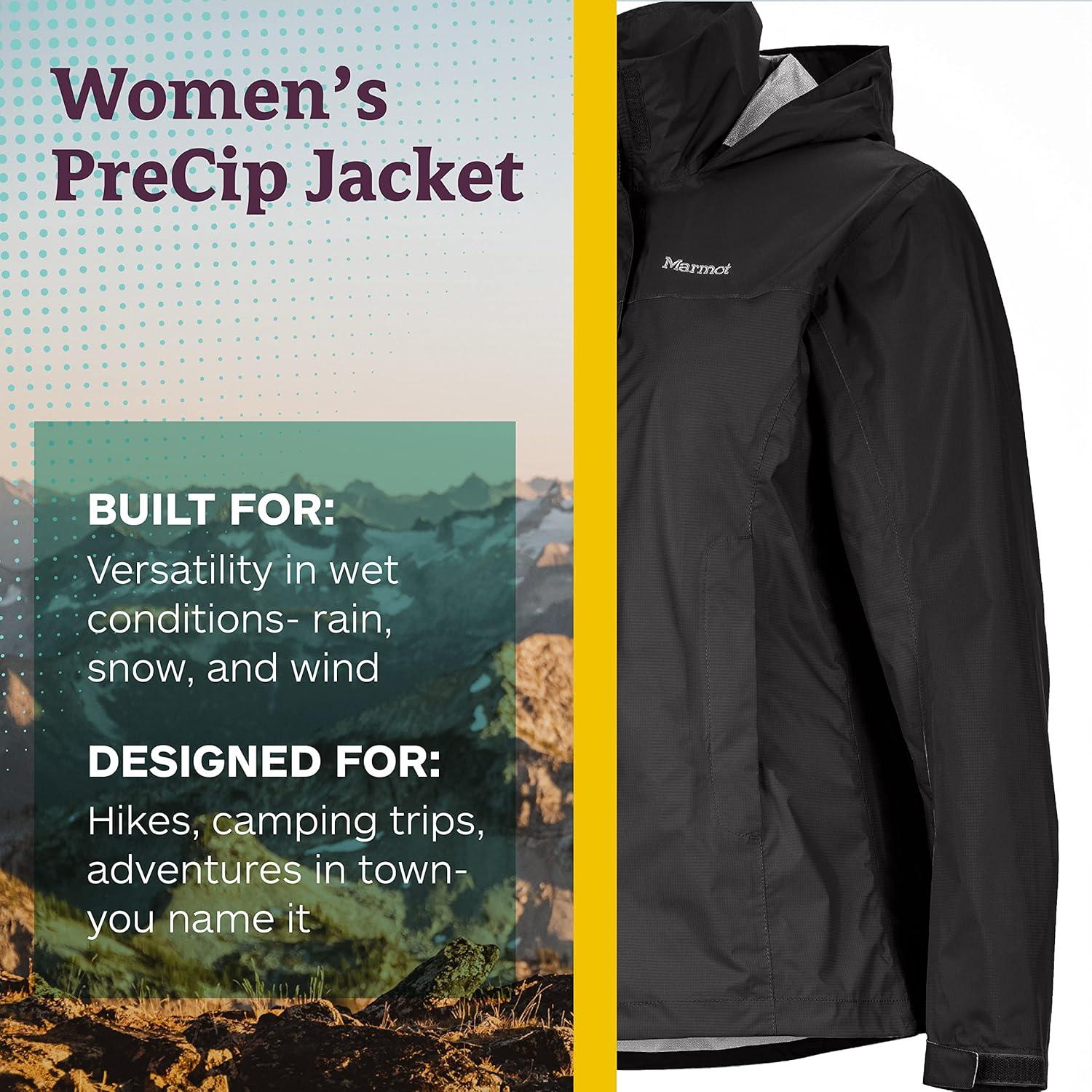imageMARMOT Womens PreCip Rain Jacket  Lightweight WaterproofBlack