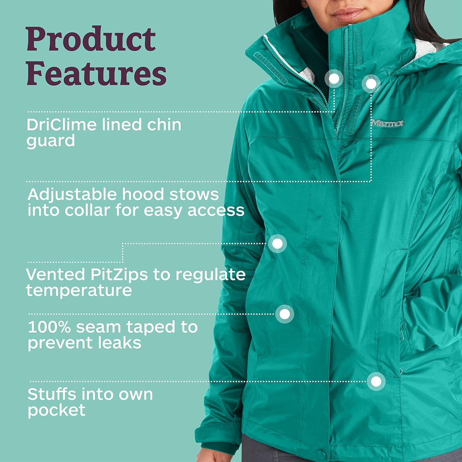 imageMARMOT Womens PreCip Rain Jacket  Lightweight WaterproofGreen Garnet