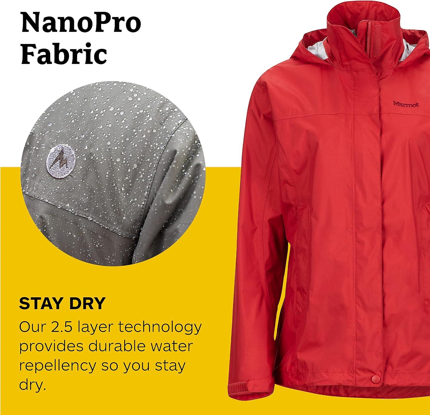 imageMARMOT Womens PreCip Rain Jacket  Lightweight WaterproofTeam Red