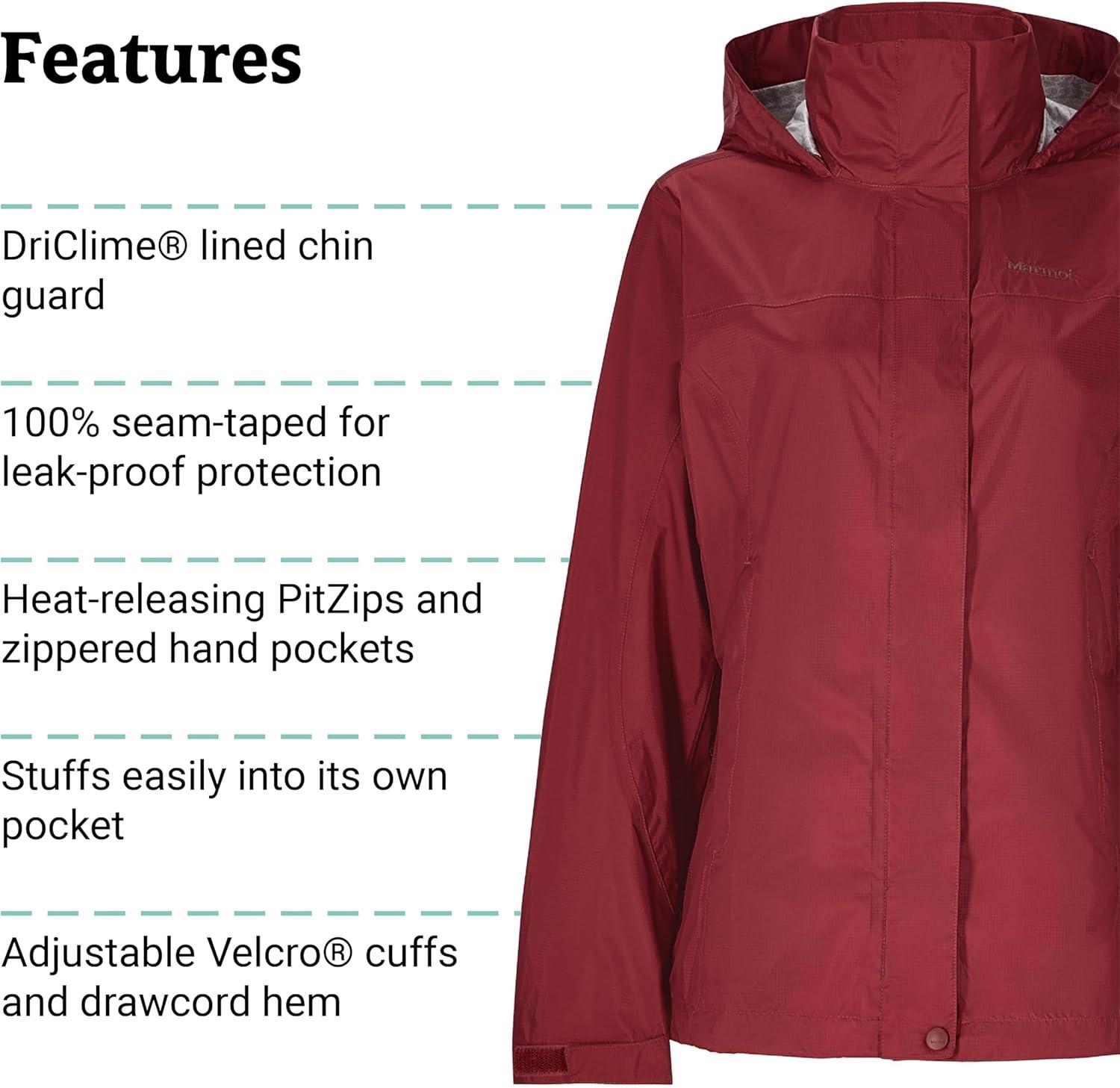 imageMARMOT Womens Precip Eco Lightweight ampamp Waterproof Rain JacketAcai Berry  Latest Collection