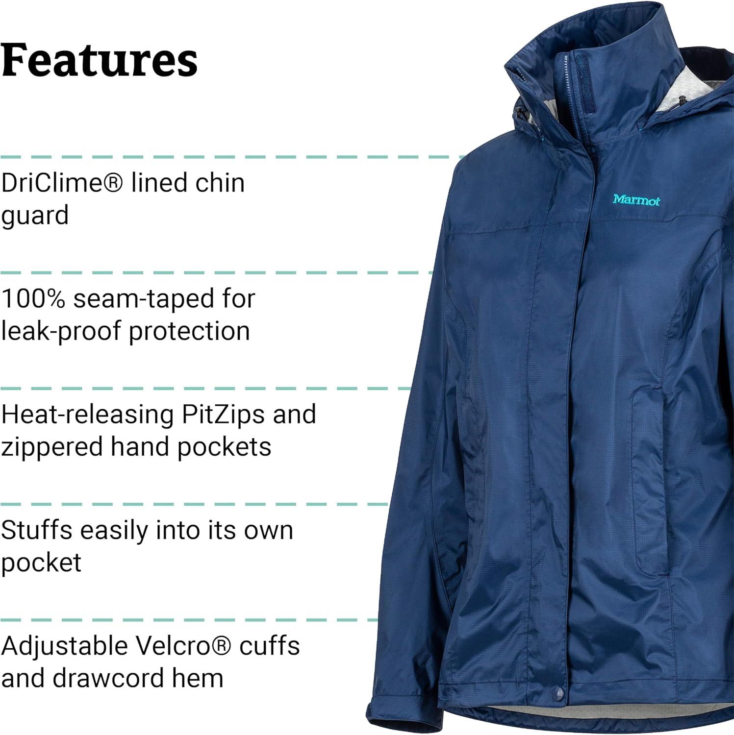 imageMARMOT Womens Precip Eco Lightweight ampamp Waterproof Rain JacketArctic Navy  Latest Collection