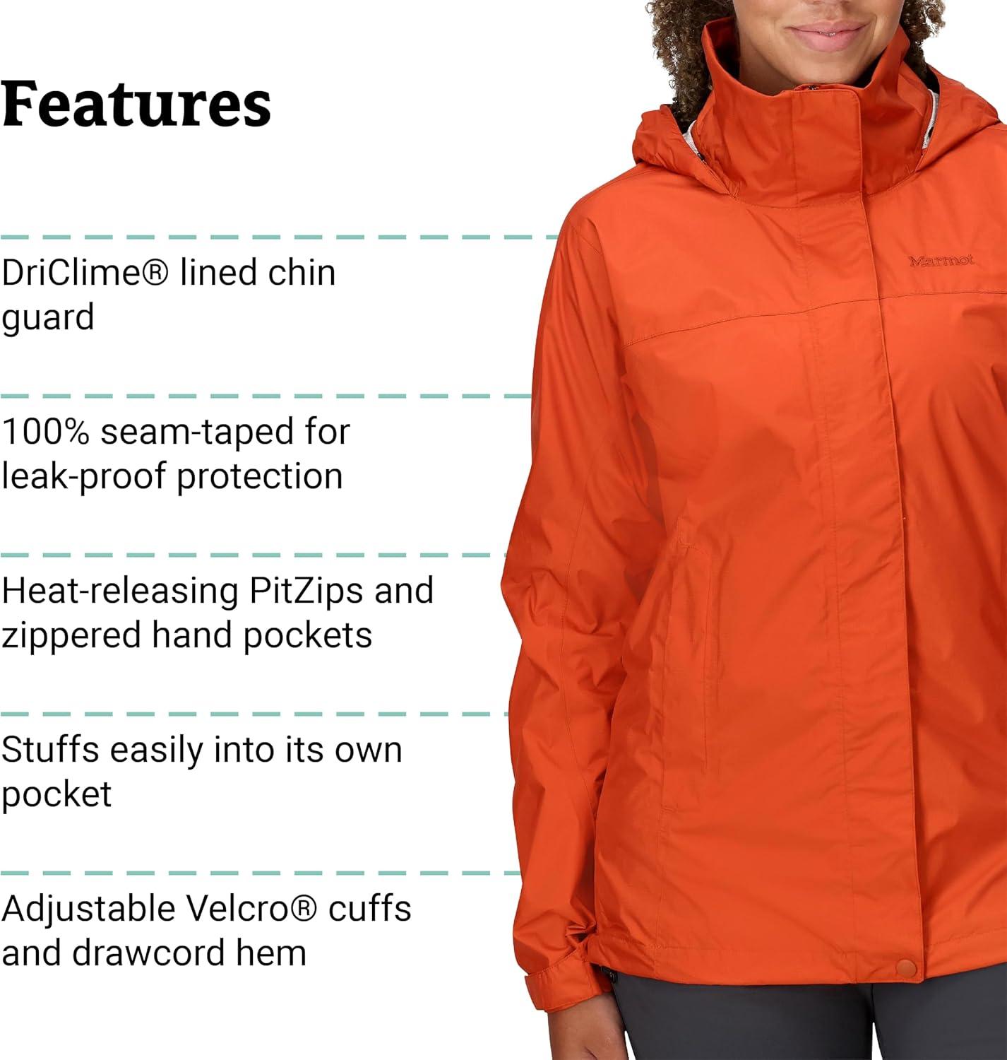 imageMARMOT Womens Precip Eco Lightweight ampamp Waterproof Rain JacketGinger Blossom  Latest Collection