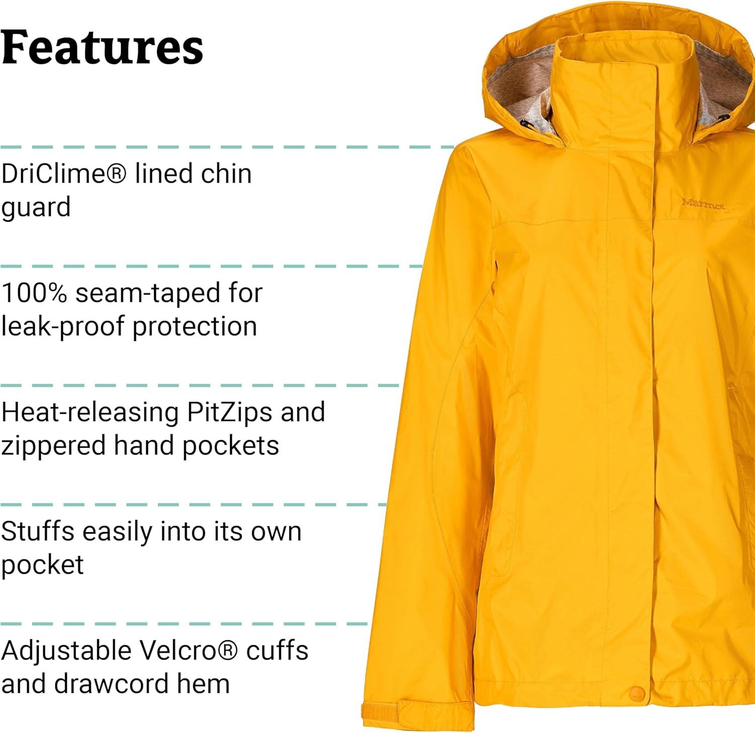 imageMARMOT Womens Precip Eco Lightweight ampamp Waterproof Rain JacketJackfruit  Latest Collection