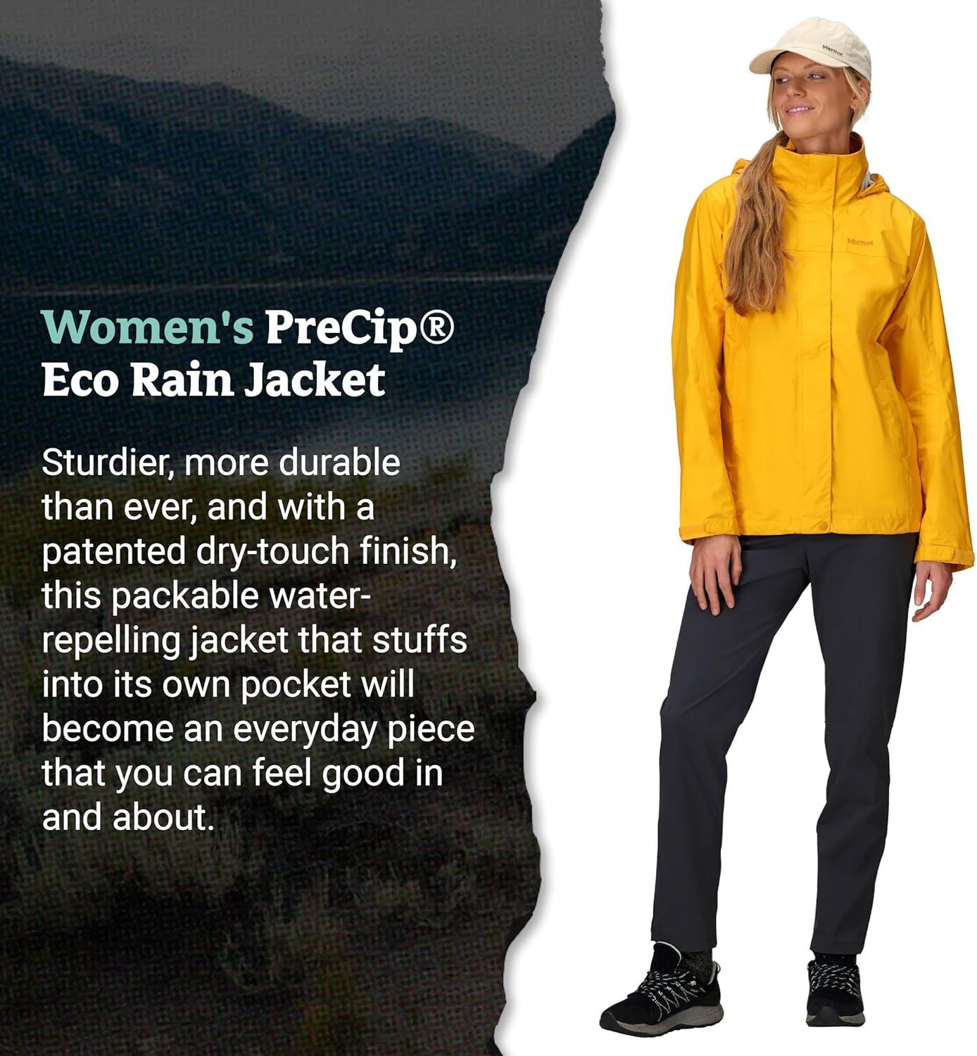 imageMARMOT Womens Precip Eco Lightweight ampamp Waterproof Rain JacketJackfruit  Latest Collection