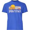 imageMARMOT Mens Coastal ShortSleeve TShirt  Screen Printed Graphic on Soft Breathable EcoFriendly CottonPoly BlendOxide Blue