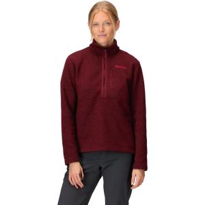 imageMARMOT Womens Drop Line 12 Zip Pullover Jacket  Lightweight Breathable 100Weight Sweater FleeceAcai Berry Heather