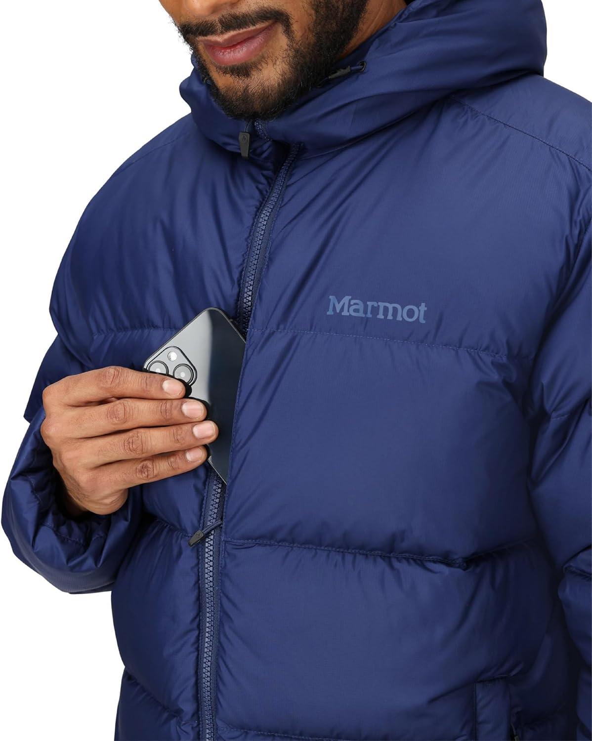 imageMARMOT mens Guides Down Hoody  Down Filled Water Resistant Puffer Jacket With HoodArctic Navy