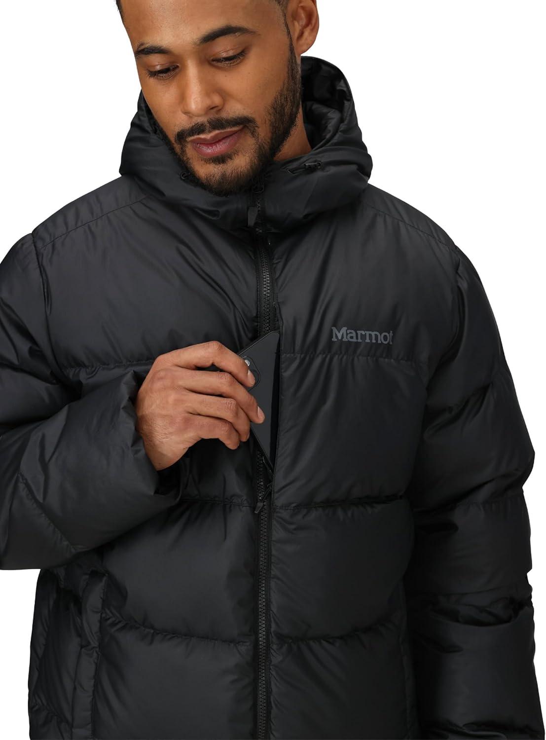 imageMARMOT mens Guides Down Hoody  Down Filled Water Resistant Puffer Jacket With HoodBlack