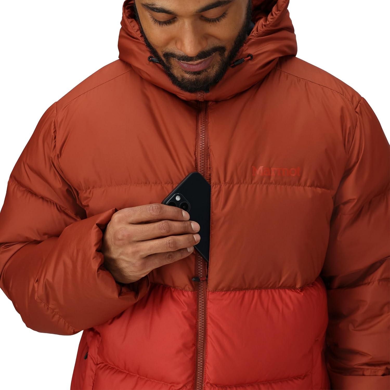 imageMARMOT mens Guides Down Hoody  Down Filled Water Resistant Puffer Jacket With HoodPecanSumac