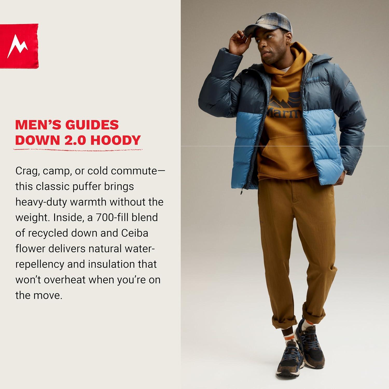 imageMARMOT mens Guides Down Hoody  Down Filled Water Resistant Puffer Jacket With HoodRosin GreenOlive Grove